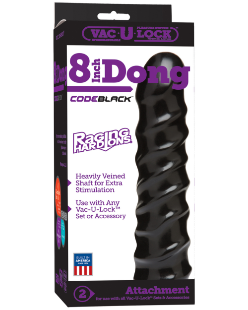 Doc Johnson Vac-U-Lock CodeBlack Raging Hard-Ons Dong 20 cm