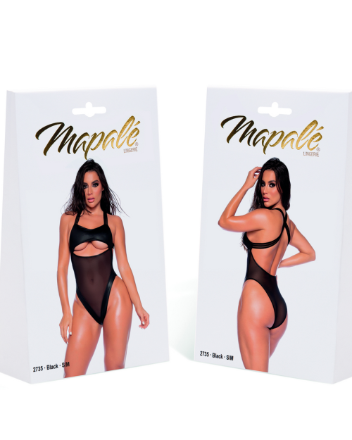 Mapalé Bodysuit Underboob Wet Look Zwart L/XL