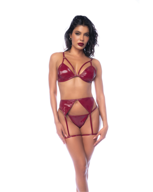 Mapalé 3-delig BH-set Glanzend Rood L