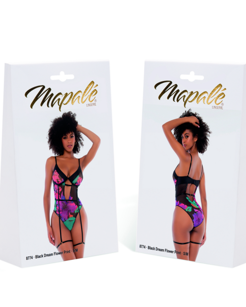 Mapalé Teddy Black Dream Flower Print 1/2X