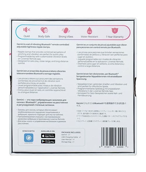 Lovense Gemini Vibrerende Tepelklemmen Met App