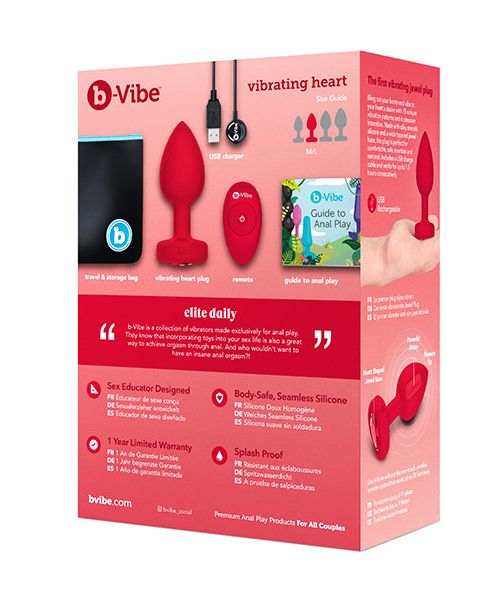 B-Vibe Heart Vibrerende Buttplug 11 Cm