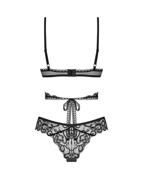 Obsessive Blomentis Lingerie Set 2 Stuks Zwart M/L