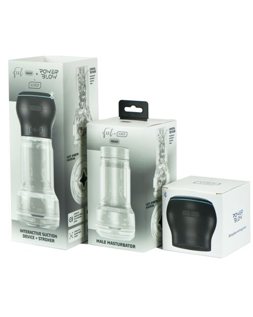 Kiiroo Feel Crystal Pocket Stroker + Powerblow Black