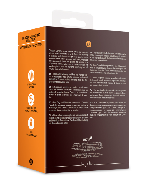 Loveline Beaded Vibrerende Buttplug 12 cm