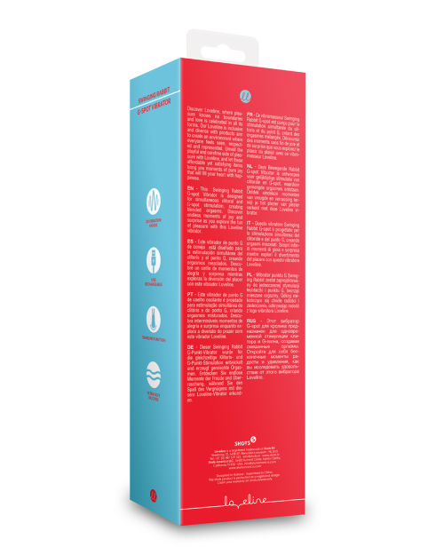 Loveline Swinging Rabbit G-Spot Vibrator Brighto Red 22 cm