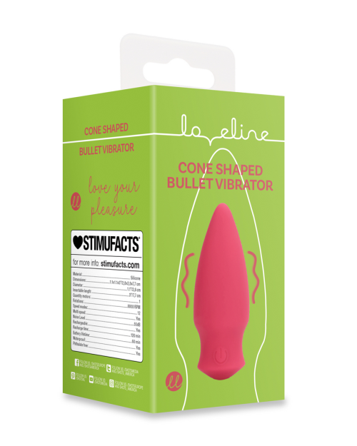 Loveline Cone Shaped Bullet Vibrator Blushing Red 7 cm
