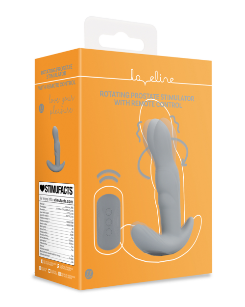 Loveline Roterende Prostaat Vibrator Gotham Grey 13 cm