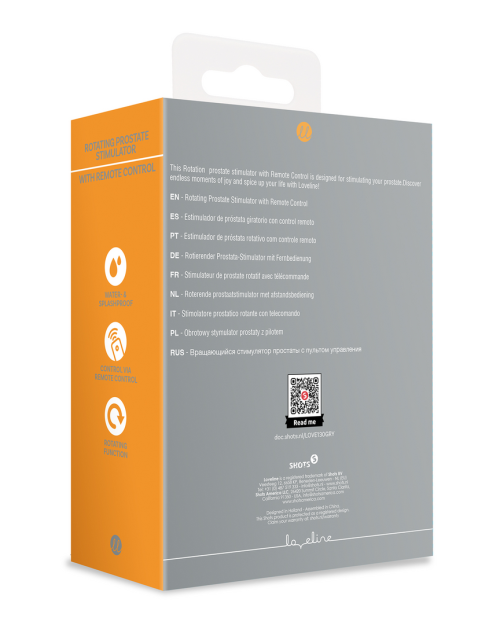 Loveline Roterende Prostaat Vibrator Gotham Grey 13 cm