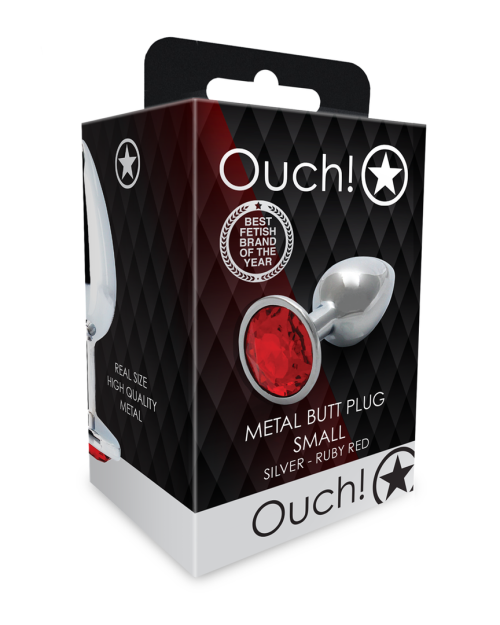 Ouch! Metalen Buttplug Ruby Red 7 Cm