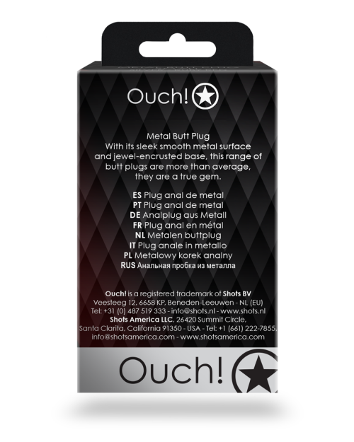 Ouch! Metalen Buttplug Ruby Red 7 Cm
