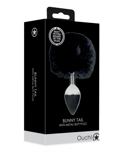 Ouch! Metalen Buttplug Met Staart Zwart