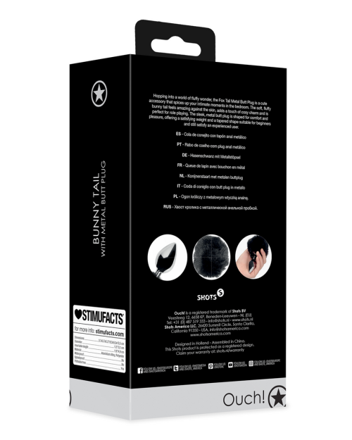 Ouch! Metalen Buttplug Met Staart Zwart