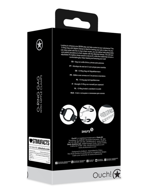 Ouch! O-ring Mondknevel Met Tepelklemmen