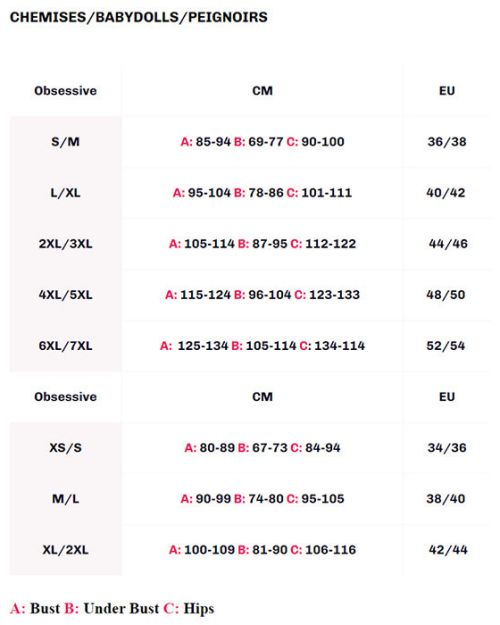 Obsessive 810-BAB-1 Babydoll&String Zwart L/XL