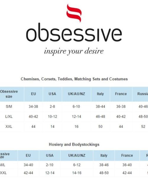 Obsessive Renelia Lingerie Set Zwart 2 Stuks L/XL