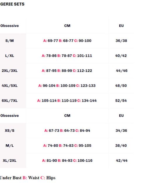 Obsessive Shibu Lingerie Set 3 Stuks S/M