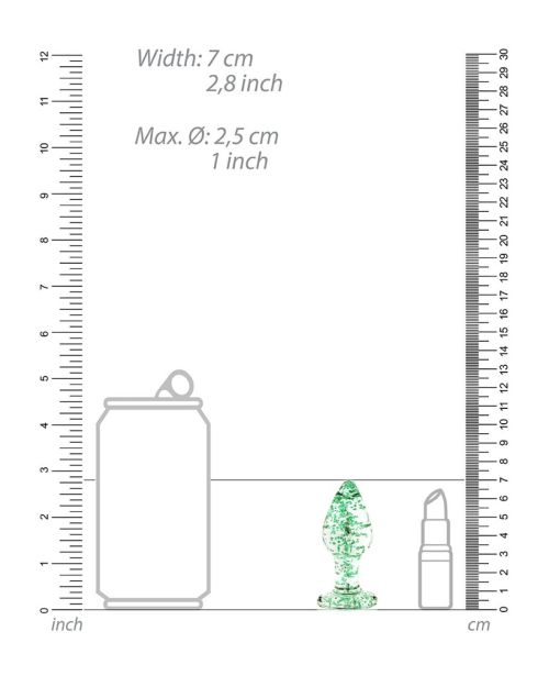 Ouch! Glow in the Dark Glazen Buttplug 7 Cm