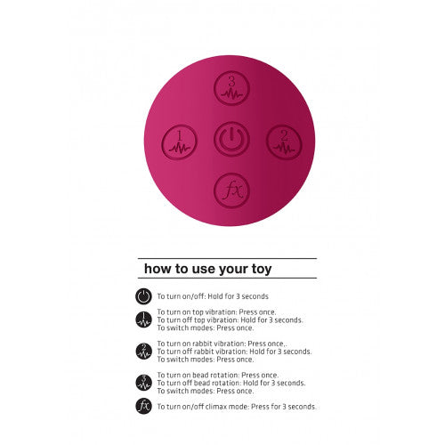 Vive Amoris Stotende Rabbit Vibrator 23 cm Roos