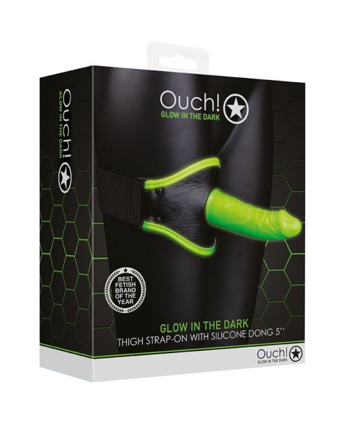 Ouch! Glow in the Dark Dijbeen Strap-On Dildo 14 cm