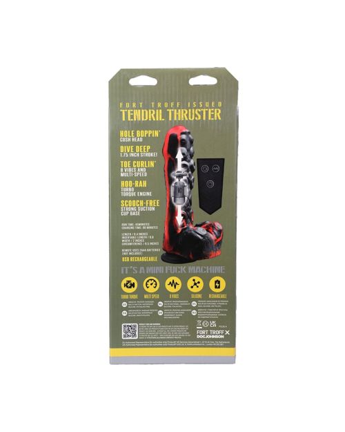 Doc Johnson Fort Troff Issued Tendril Stotende Vibrator Rood 21 Cm