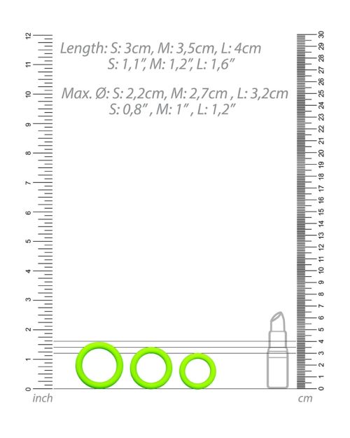 Ouch! Glow in the Dark Cockringset 3 Stuks