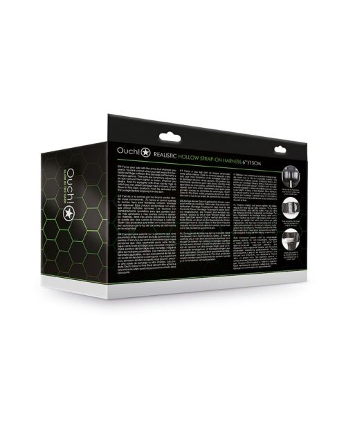 Ouch! Glow in the Dark Voorbinddildo Met Harnas 18 cm