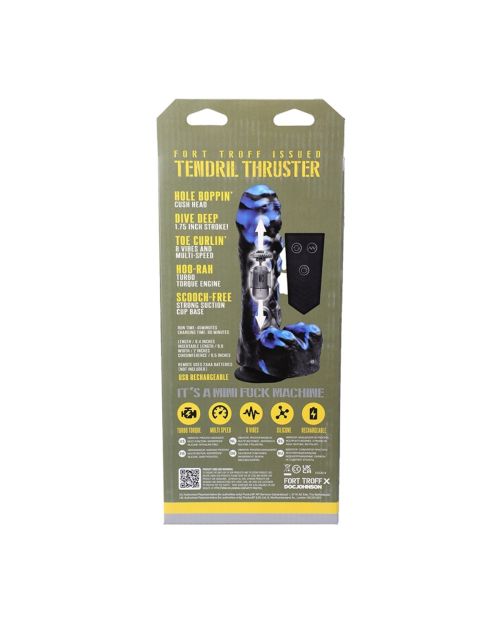 Doc Johnson Fort Troff Issued Tendril Stotende Vibrator Blauw 21 Cm